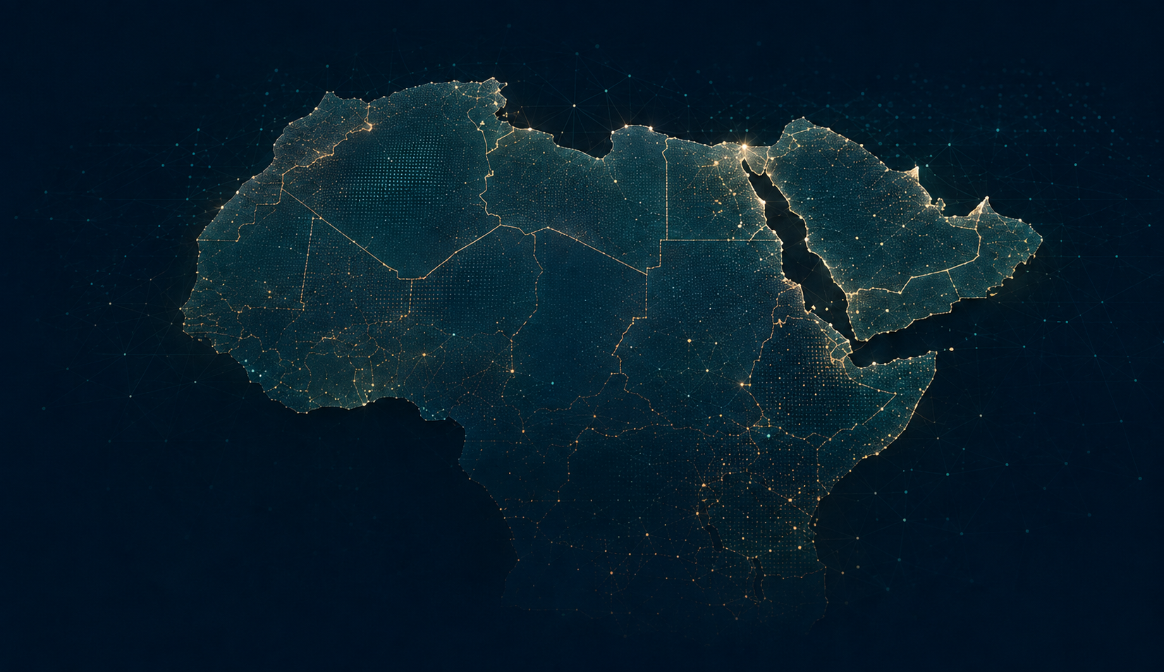 Satellite-style map of North Africa and the Arabian Peninsula